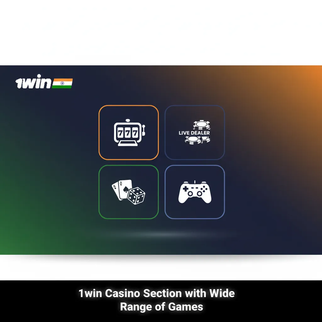 1win casino lobby with grid of game tiles and categories: slots, crash, instant, card, roulette, table, jackpots, arcade