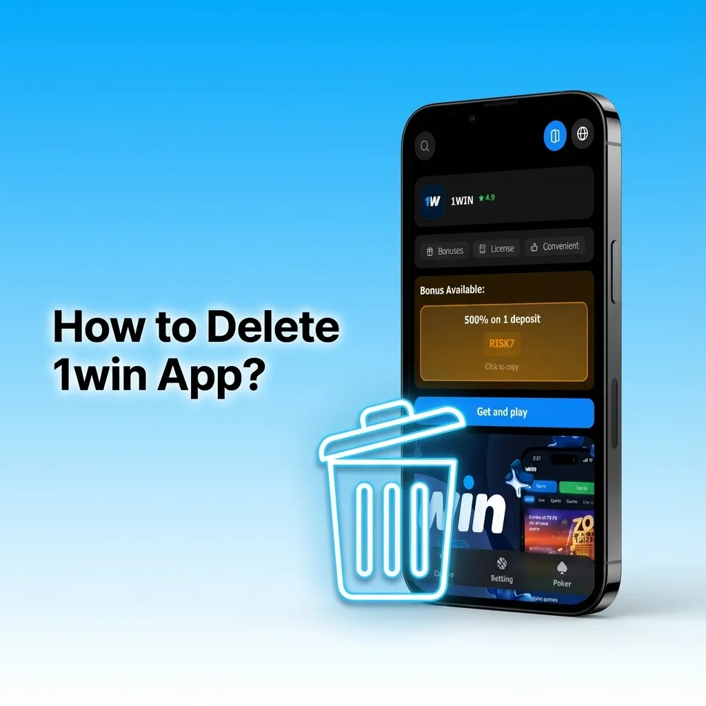Delete 1win: Android—hold icon > Uninstall; iOS PWA—hold icon > Remove App. Doesn't close account or bets; reinstall later.