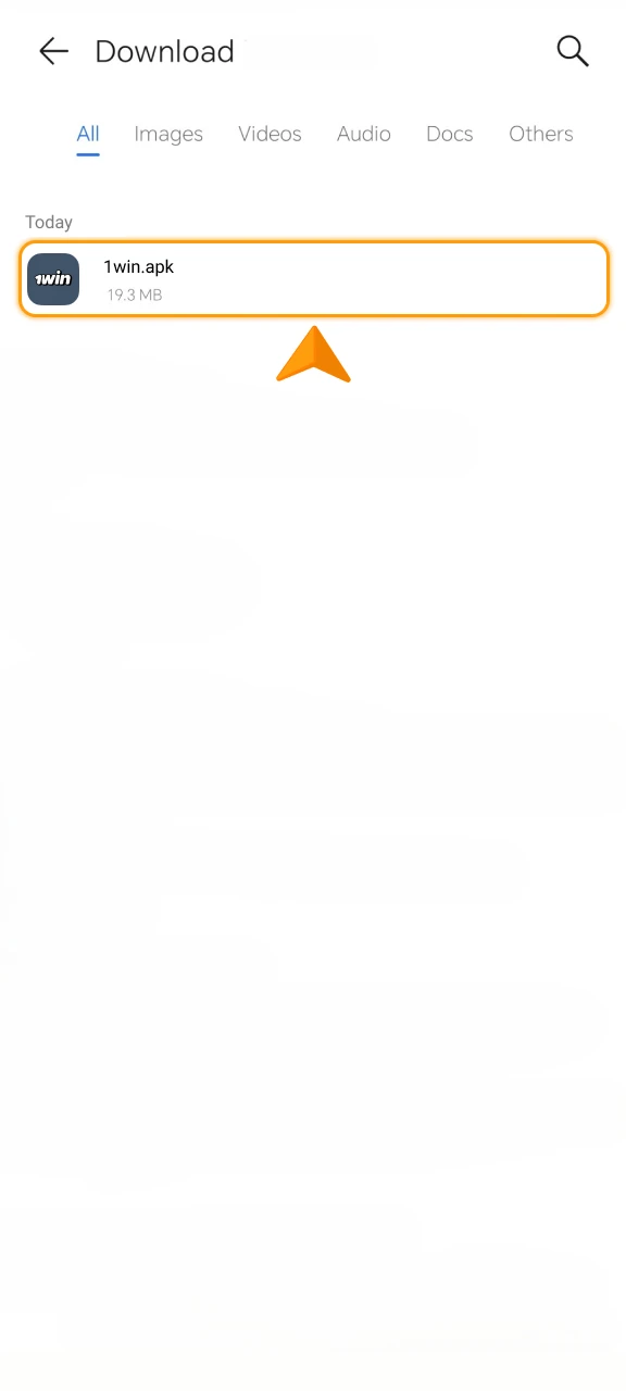 Complete the Android installation to start using the 1win App.