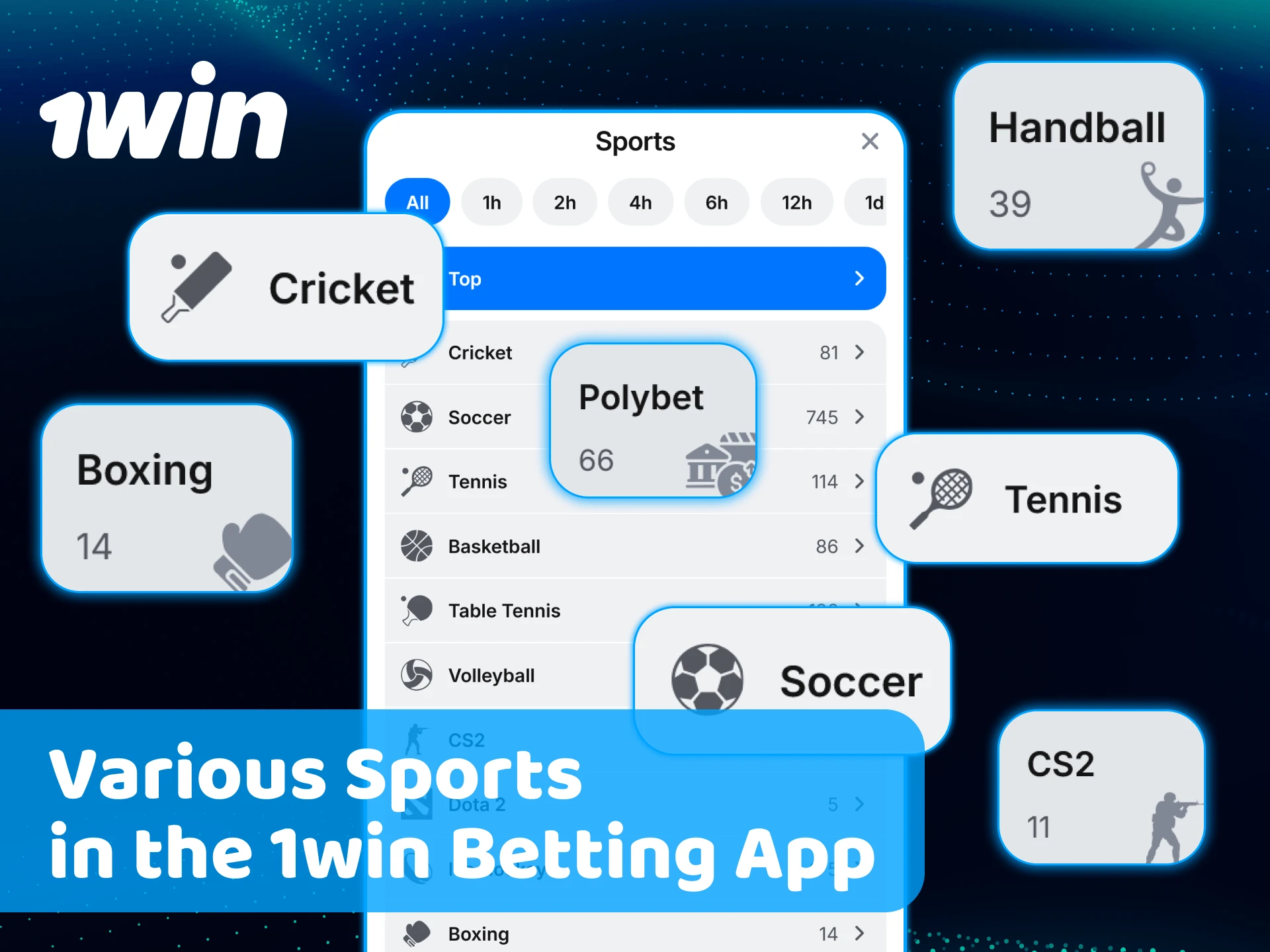 Bet on various sports through the 1win App in India.