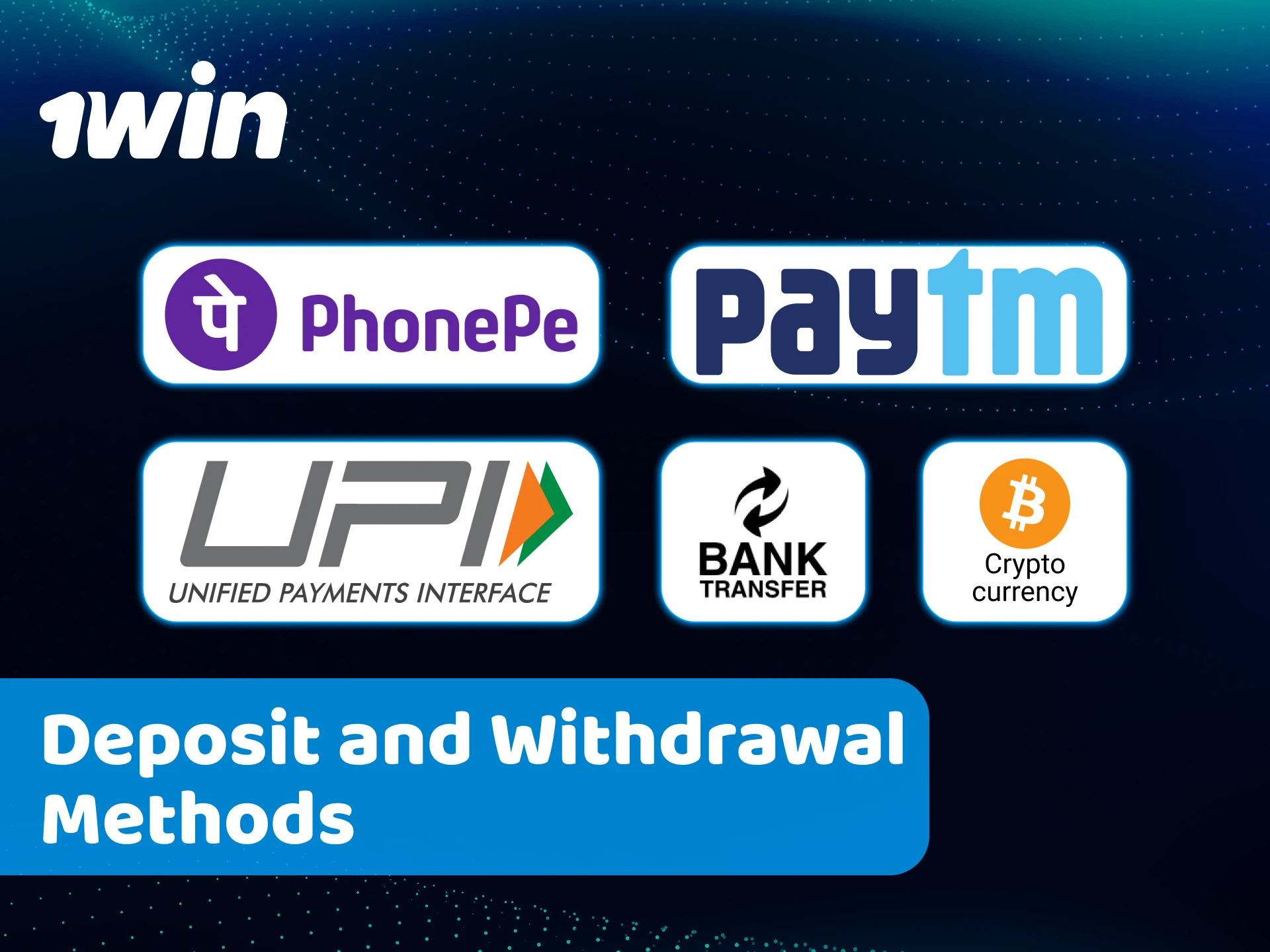 Use secure 1win deposit and withdrawal methods available in India.