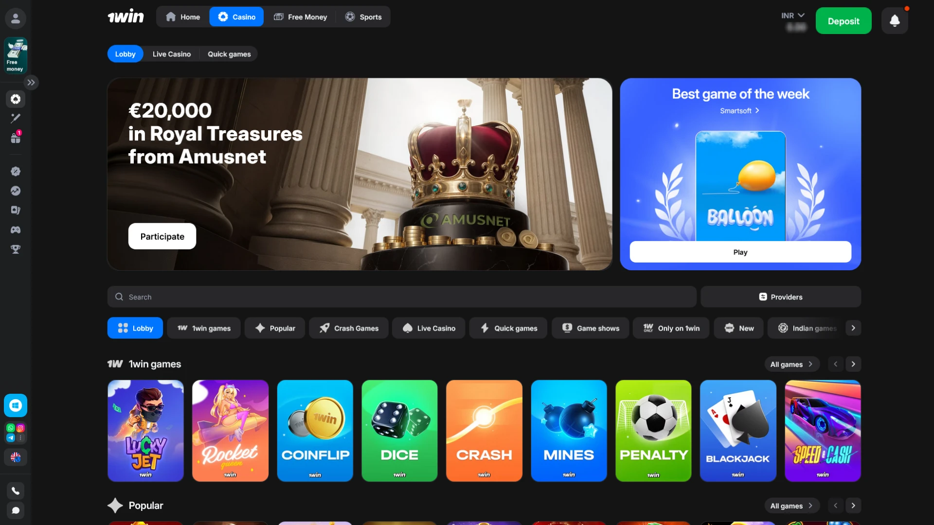 Start your 1win login session and enjoy online casino games.