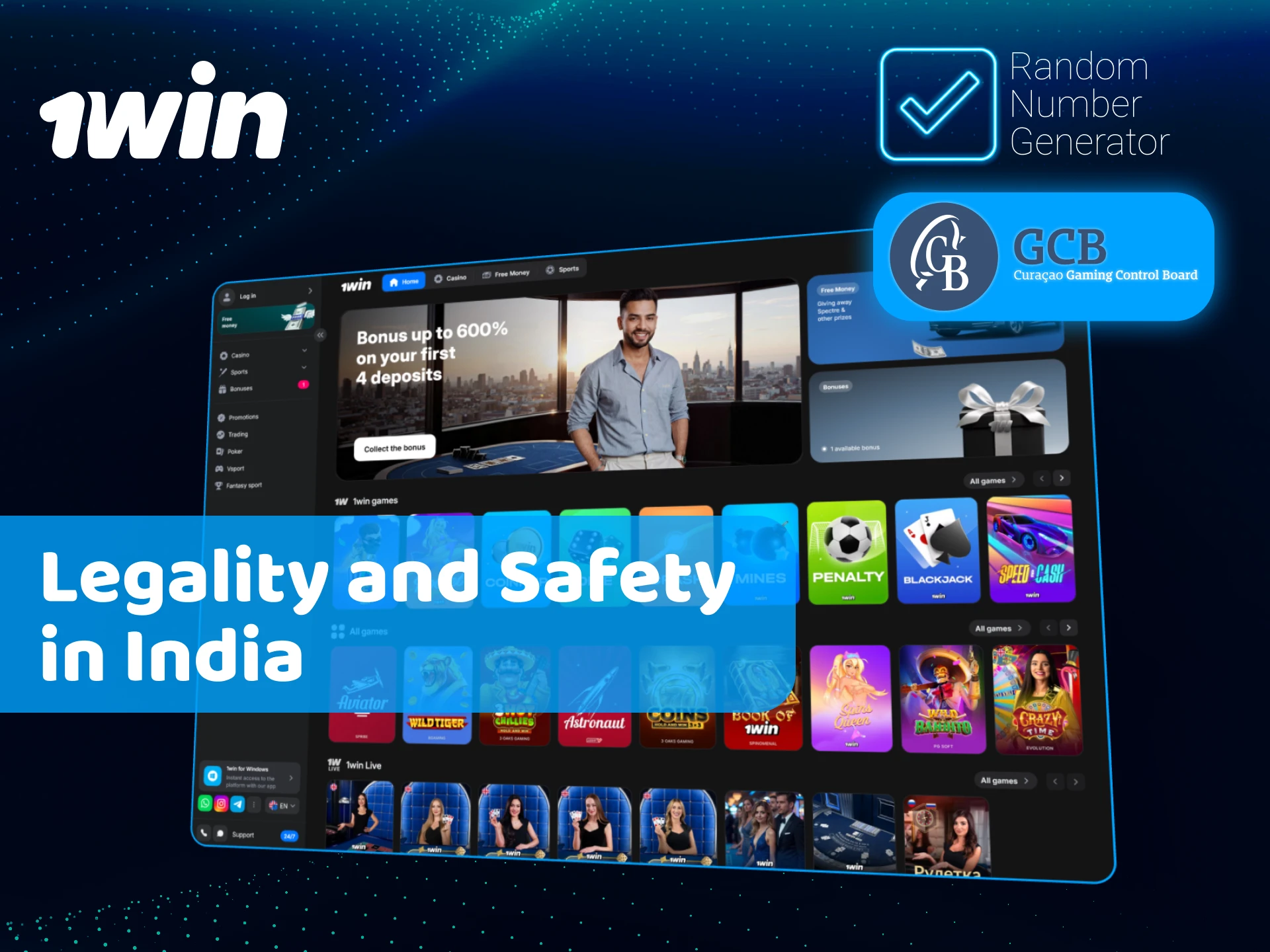 Learn about the 1win legality and safety standards for Indian players.