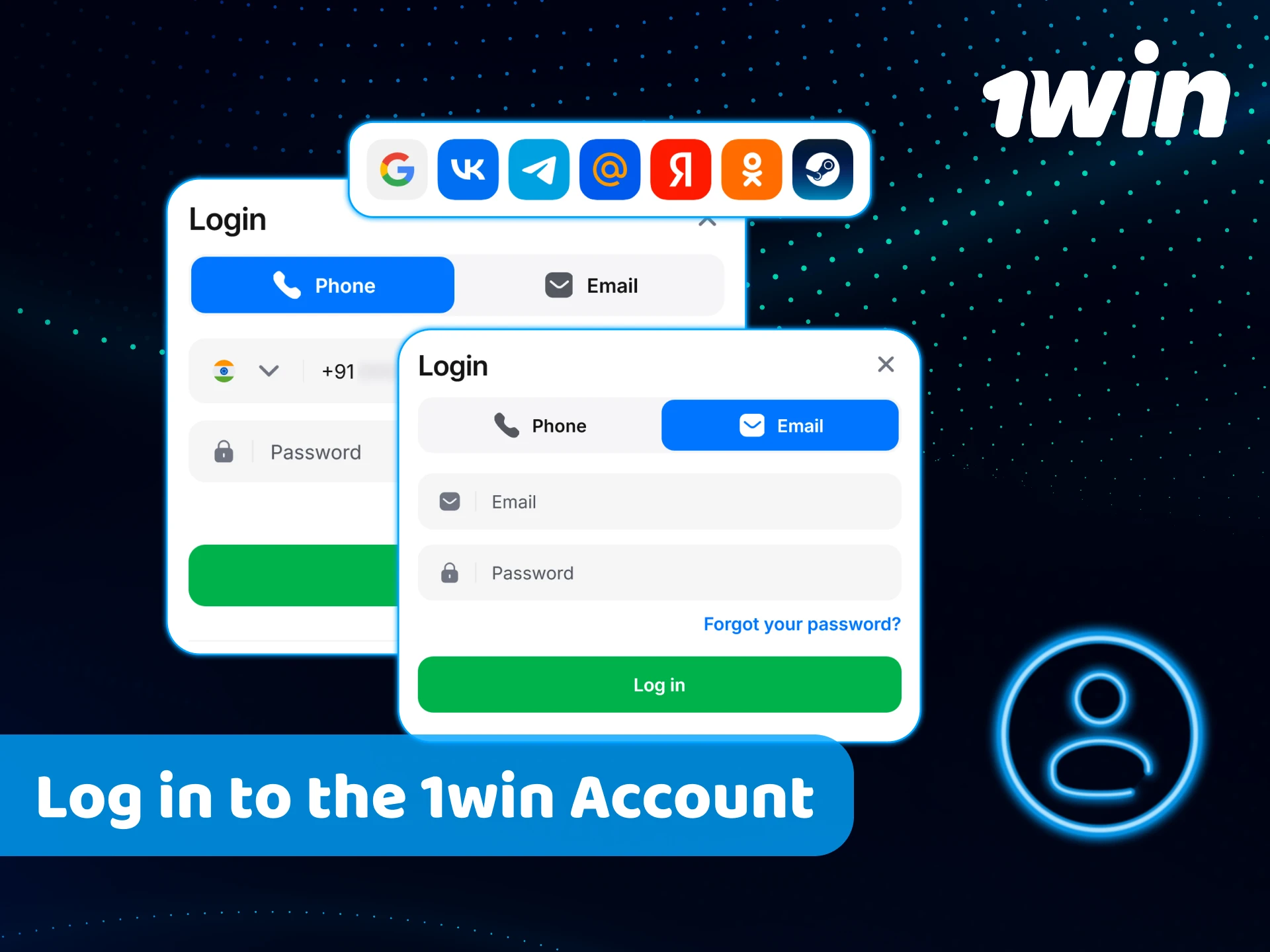 Log in to your new 1win account after completing the Registration.