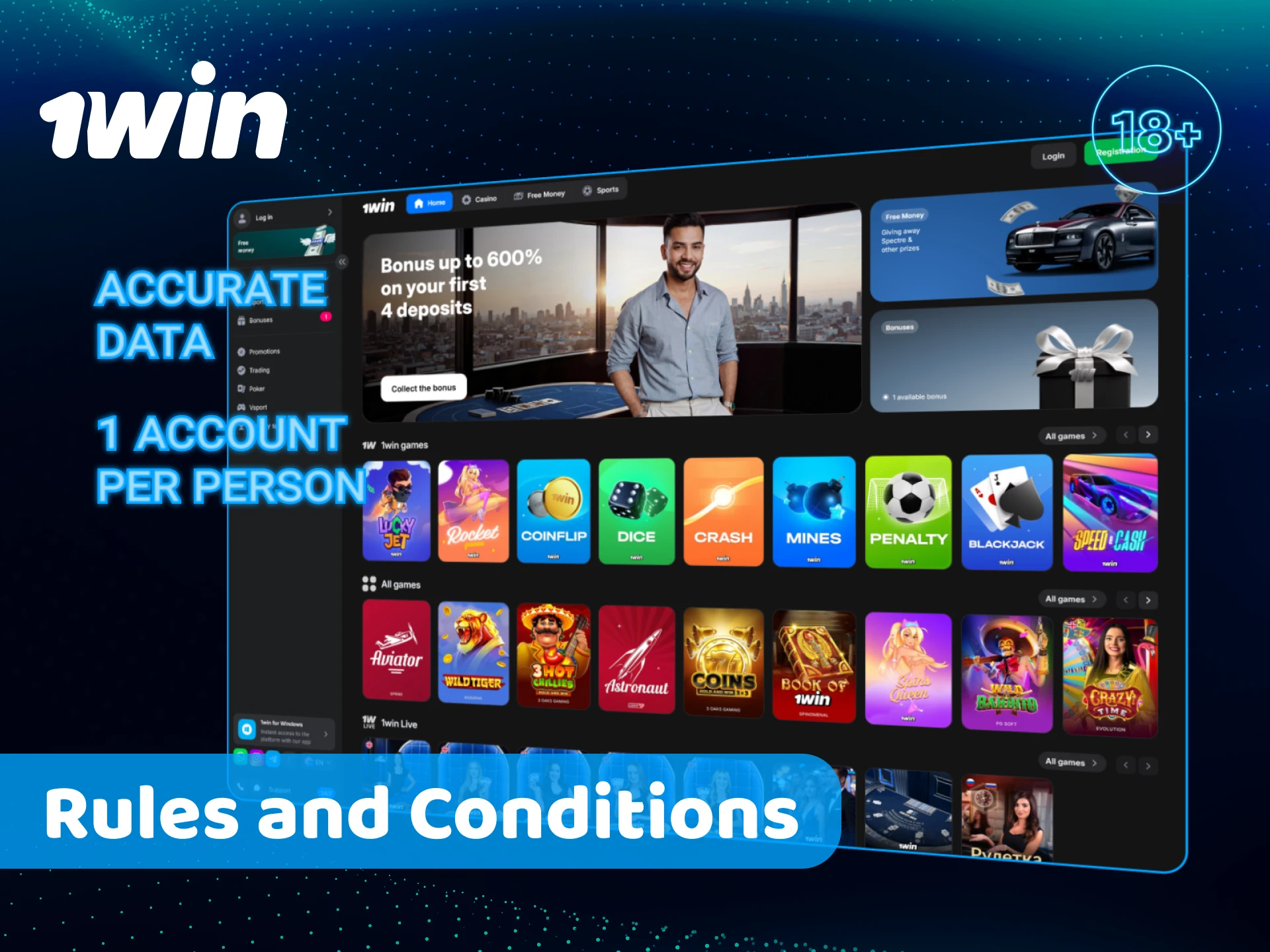 Read the 1win rules and conditions before you start sports betting.