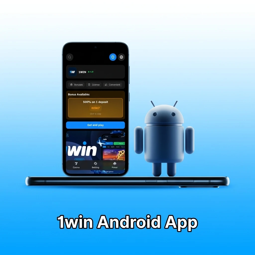 1win Android app download button for mobile betting and casino games access on APK installation